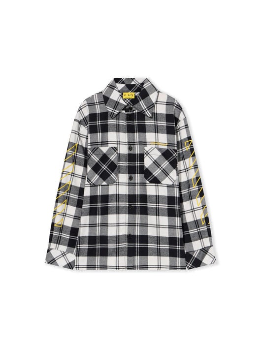 Diagonal Flannel Shirt OFF WHITE Diagonal Flannel Shirt BLACK - YELLOW OBGA001F25FAB001