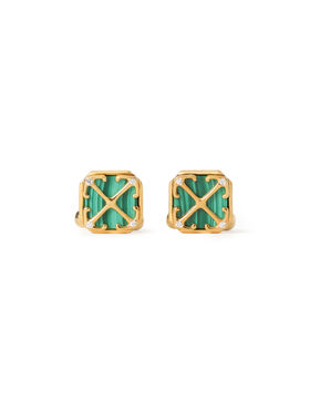 OFF WHITE Arrow Malachite Cufflinks YELLOW GOLD VERMEIL C078402