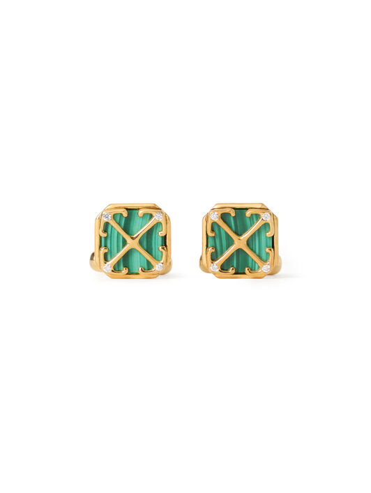 OFF WHITE Arrow Malachite Cufflinks YELLOW GOLD VERMEIL C078402