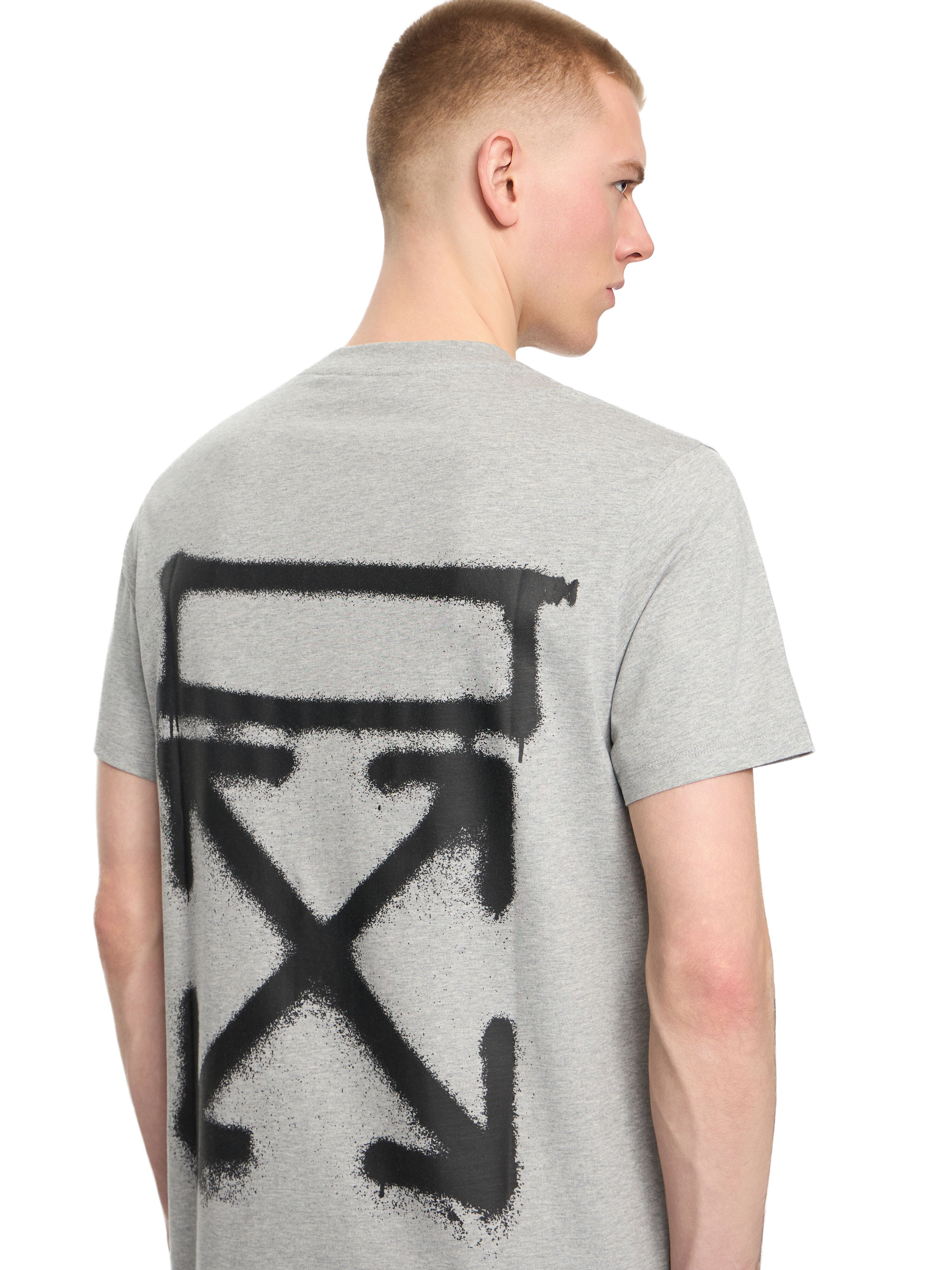 OFF WHITE Slim Fit Graphic S/S T-Shirt LT HEATHER GREY 44OWOS26T061