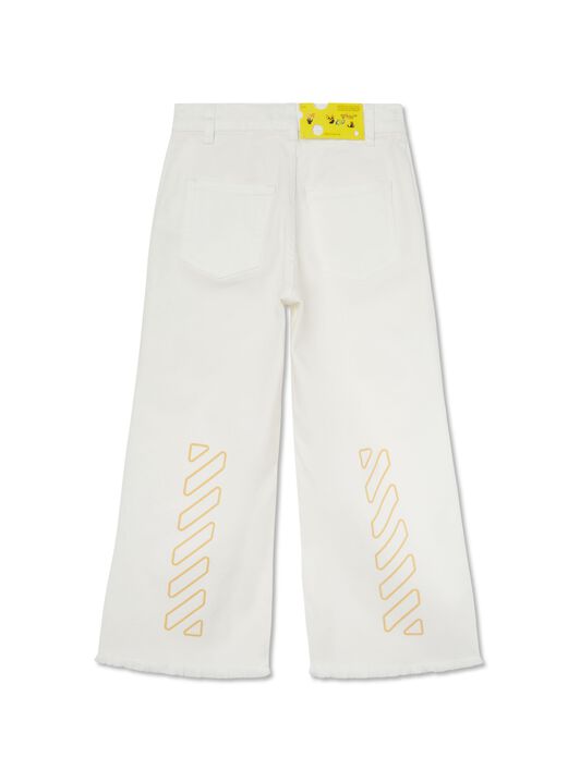 OFF WHITE Diagonal Bookish Jeans WEISS OGYB002S25DEN001