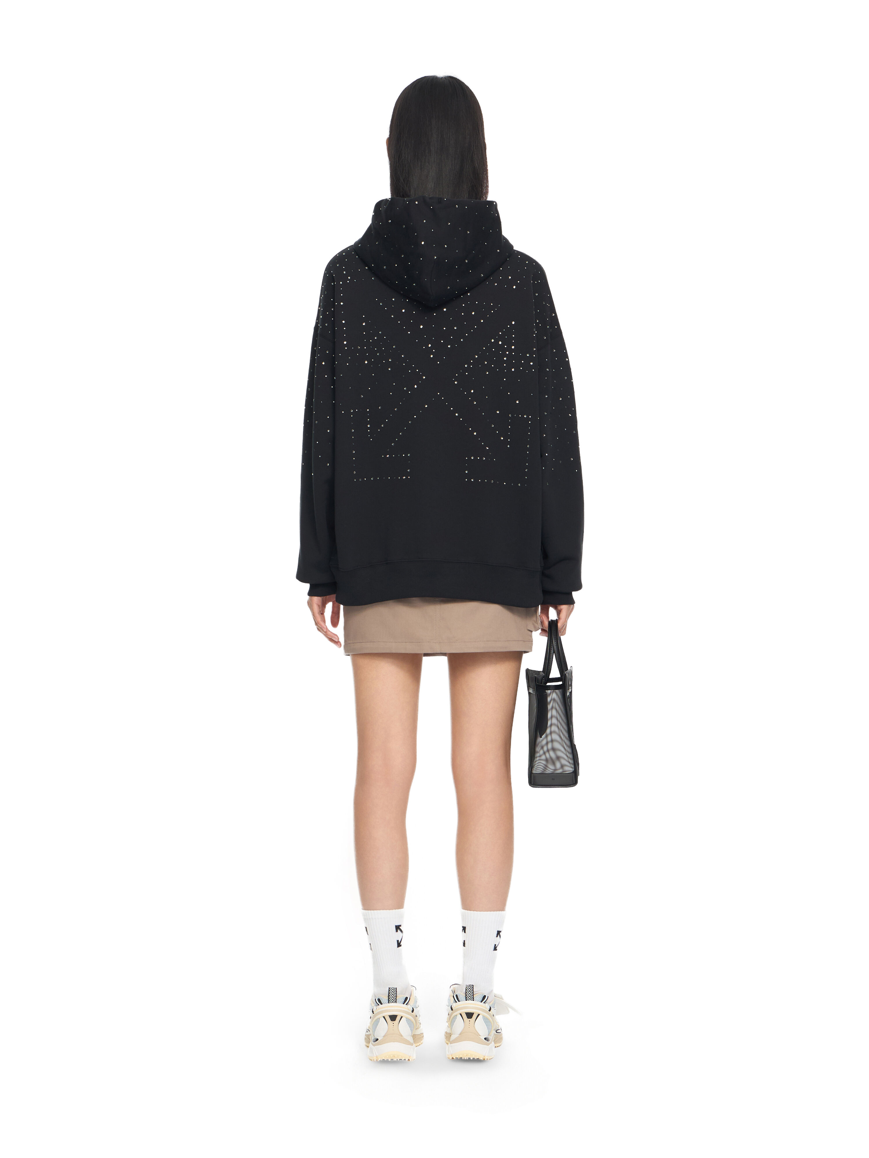 OFF WHITE OW X Swarovski Skate Hoodie BLACK 2BB06MS26FLE001