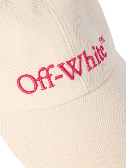 OFF WHITE Drill Bookish Baseball Cap CREAM - FUCHSIA OWLA018F25FAB002