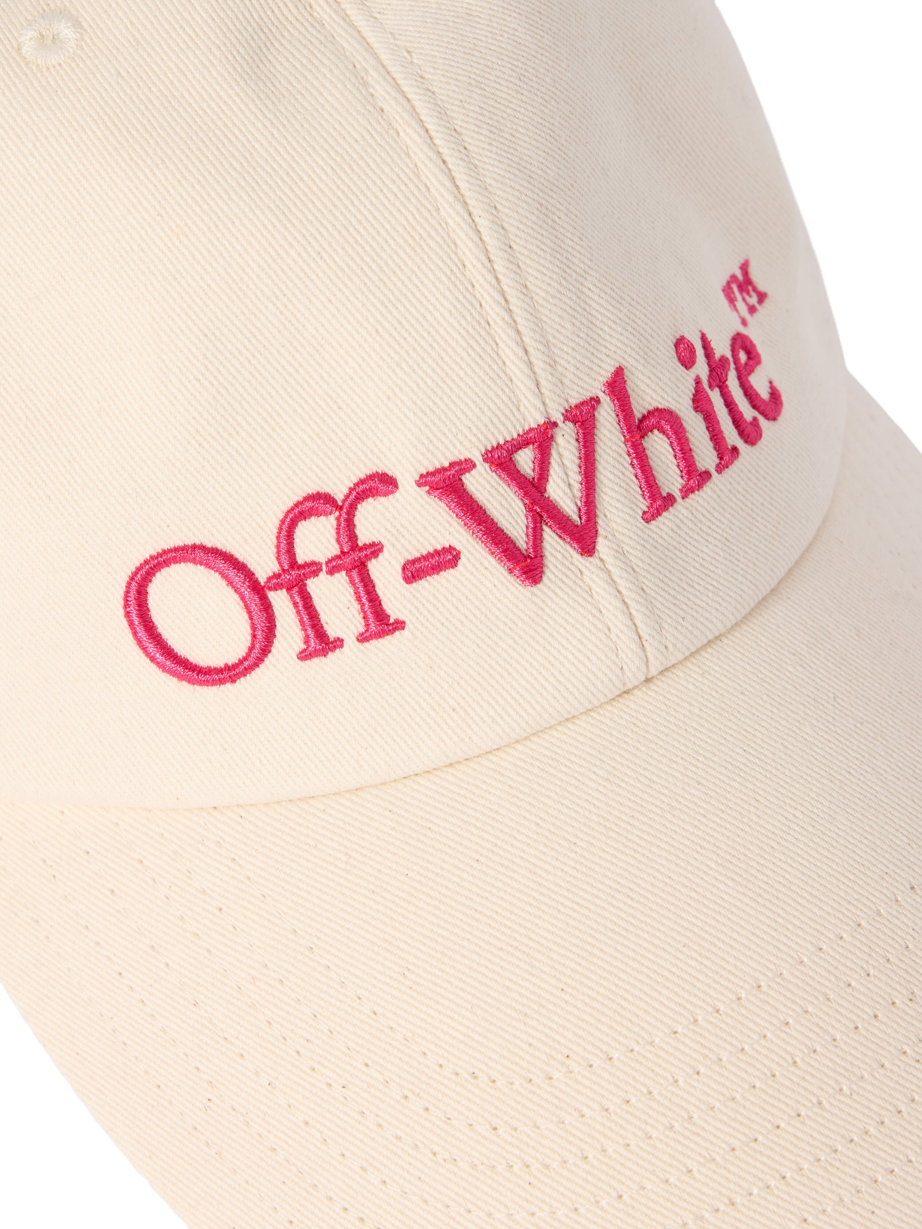 OFF WHITE Drill Bookish Baseball Cap CREAM - FUCHSIA OWLA018F25FAB002