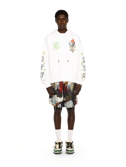 OFF WHITE OW x New York Liberty Hoodie WHITE OMBB085G25FLE00S