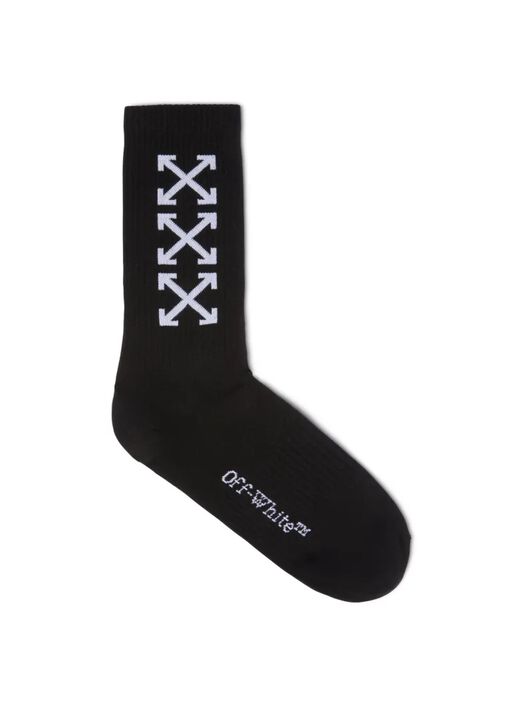 OFF WHITE Calzini Lunghi Neri Con Motivo Triple Arrow NERO OMRA08JS25KNI002