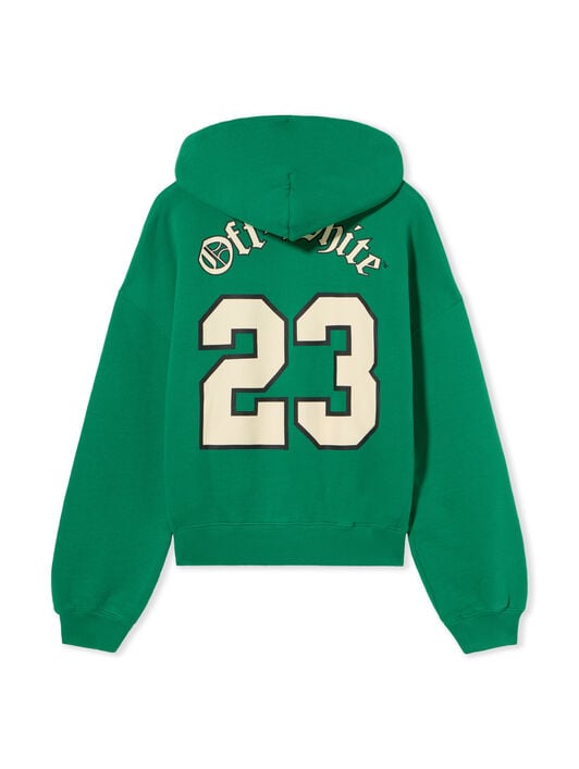 Football Over Hoodie OFF WHITE Football Over Hoodie COLLEGE GREEN WHISPER WHITE OMBB118S24FLE005