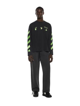 OFF WHITE Bacco Arrow Skate Long Sleeve T-Shirt VINTAGE BLACK 44MAB09CF26J008