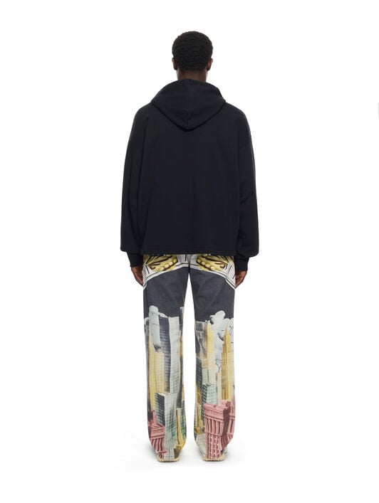 OFF WHITE Big Frame World Loose Hoodie BLACK 44MBB12MZ26F005