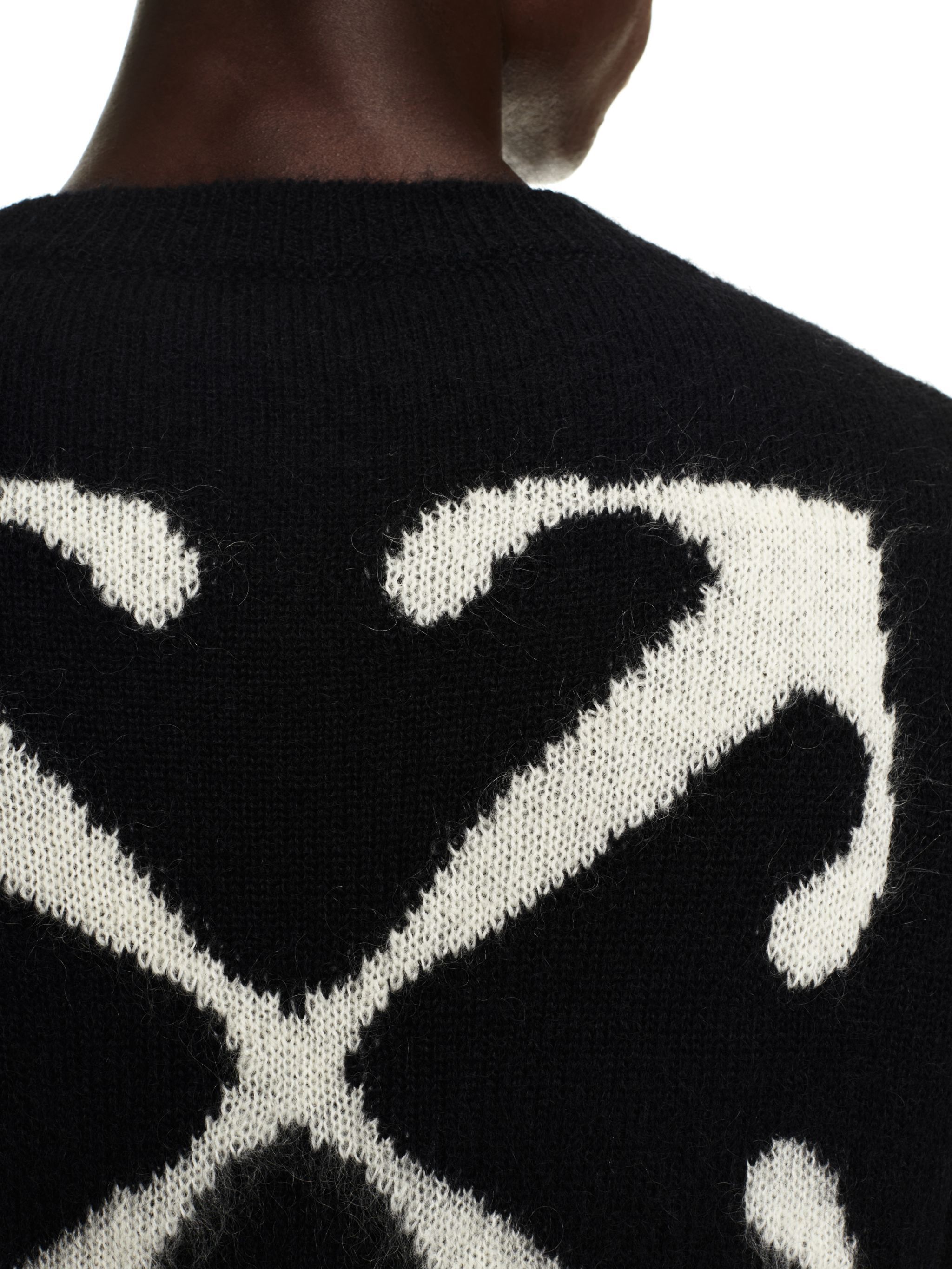 OFF WHITE MOHAIR ARROW KNIT CREWNECK BLACK OMHE170F23KNI001