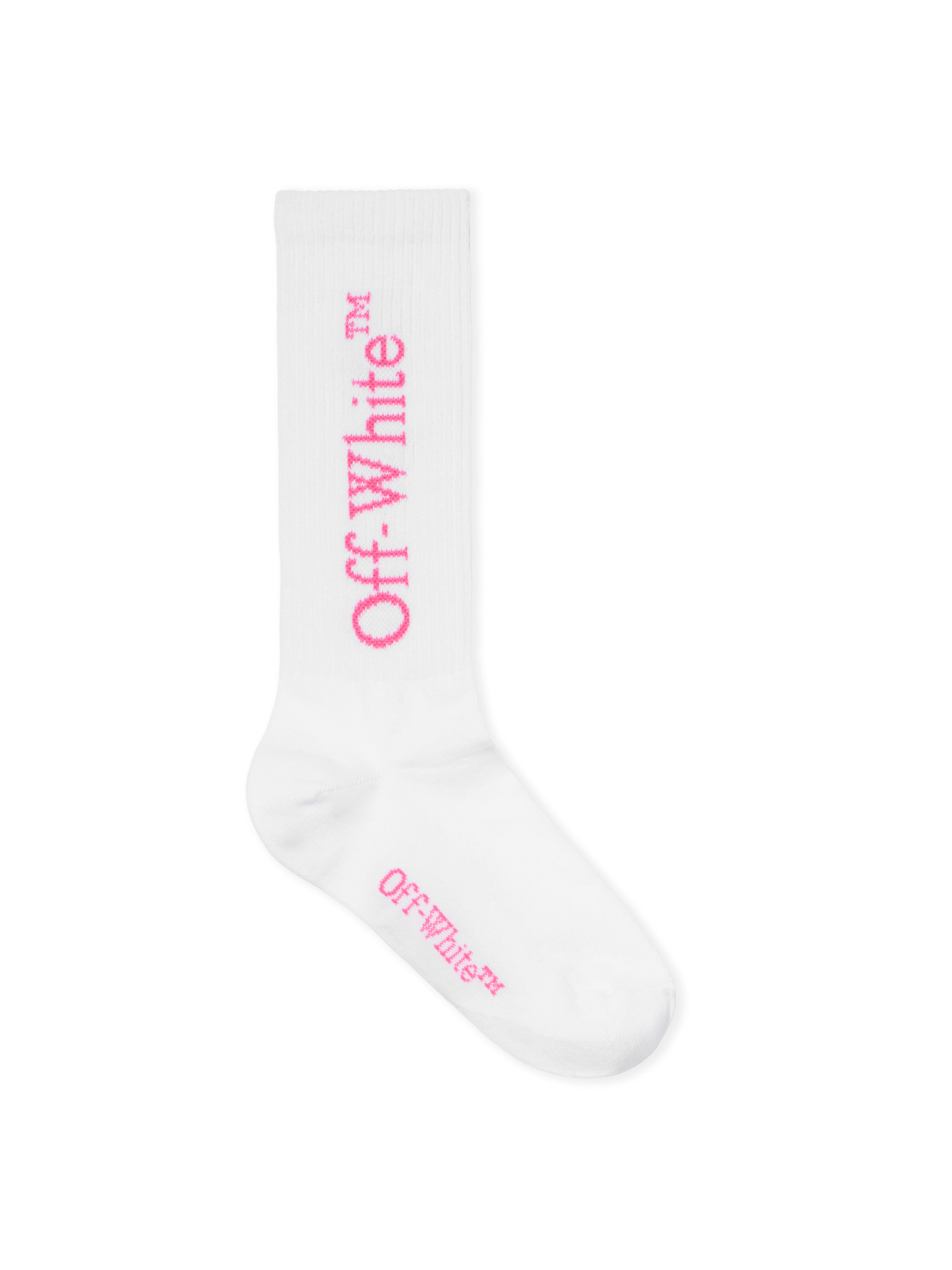 OFF WHITE Bookish Long Socks WHITE - FUCHSIA OGRA003F25KNI002