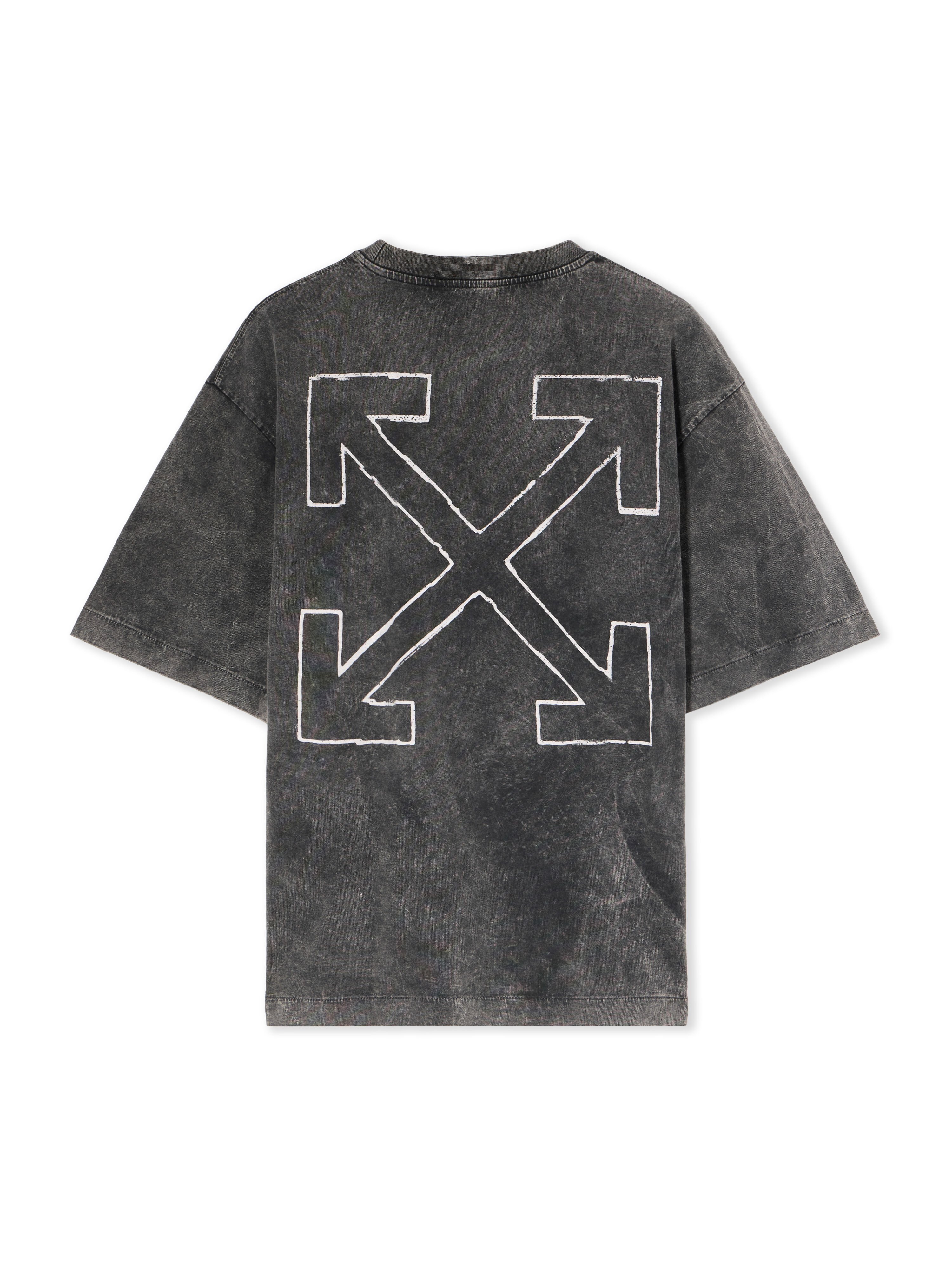 OFF WHITE News Outl Arrow Skate Logo T-Shirt VINTAGE BLACK - WHITE OMAA120F25JER009