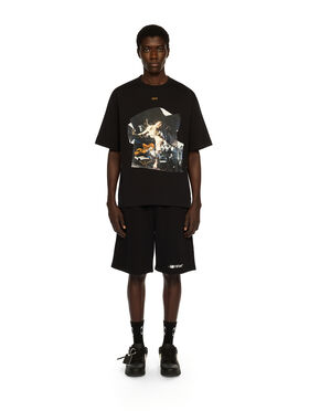 OFF WHITE Cupid Paper Skate Logo Tee BLACK - OCHER YELLOW OMAA120F25JER00R