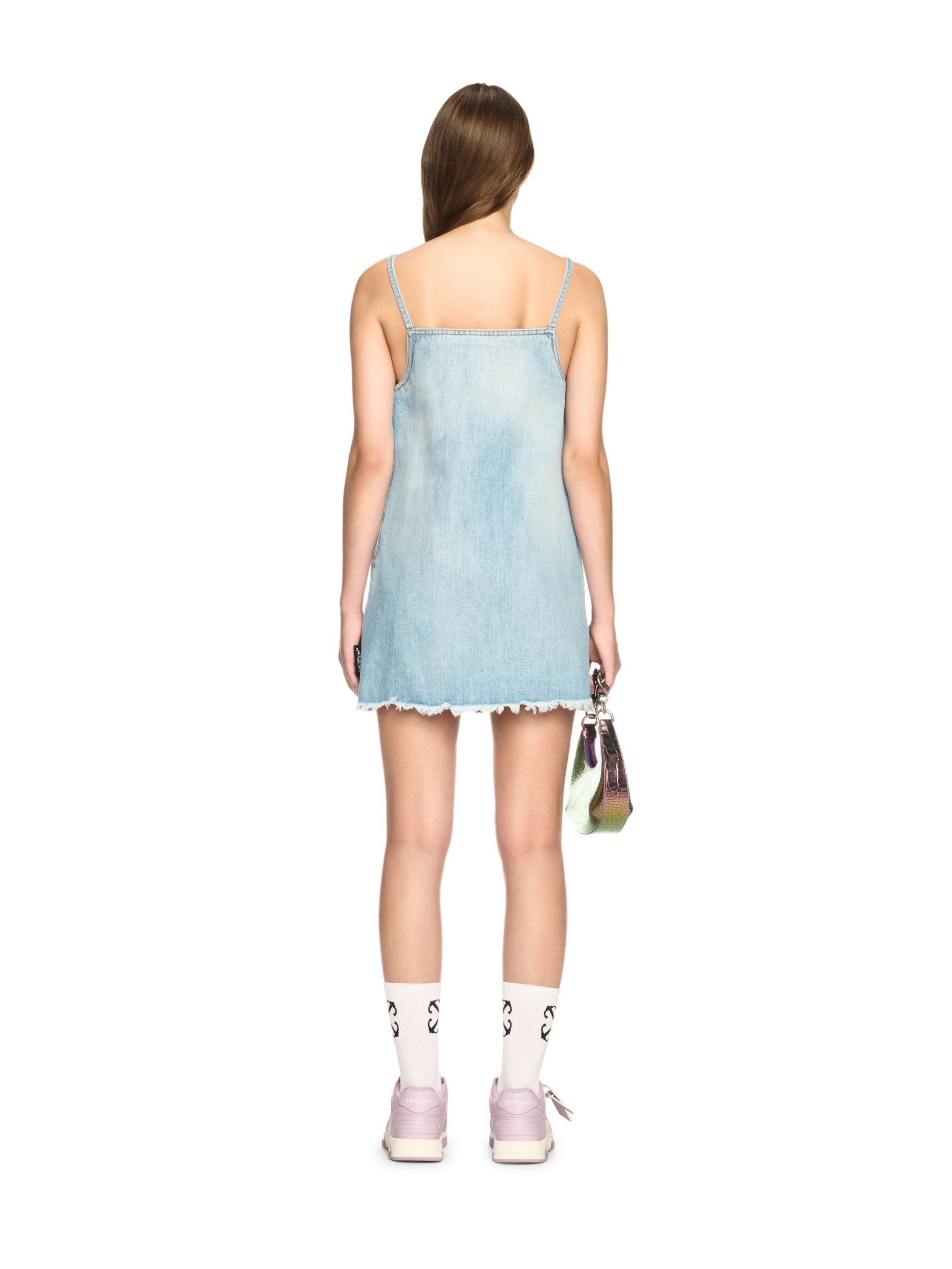 OFF WHITE Blaues Denim Doll-Kleid BLAU OWYM033S25DEN001