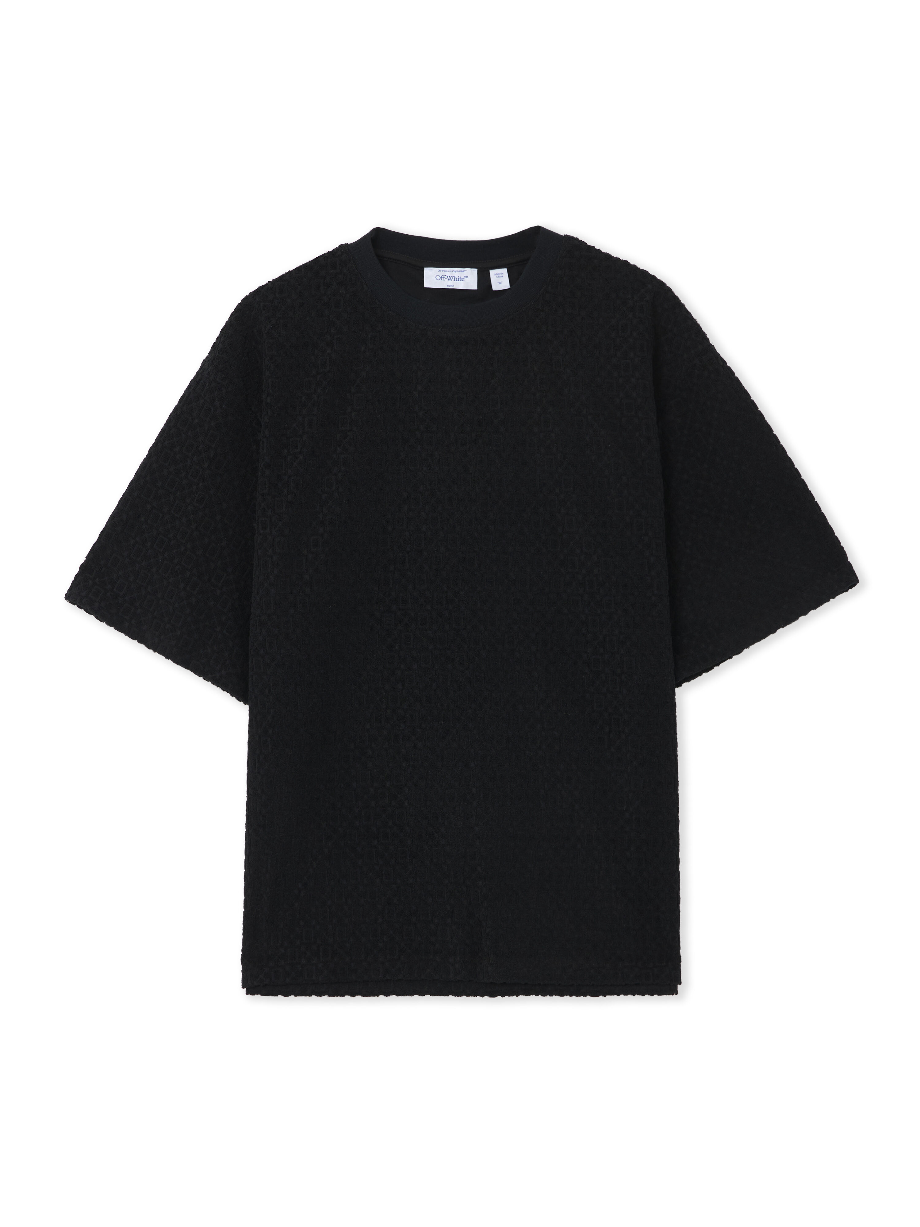 OFF WHITE Towel Terry All Over Logo T-Shirt BLACK 44MKS073F5002