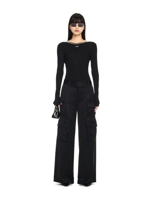 Light Rib Emb 20S L/S Top OFF WHITE Light Rib Emb 20S L/S Top BLACK OWAD259F24JER001