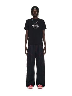 OFF WHITE Black Flock Arrow Slim S/S Tee BLACK OMAA027F24JER007