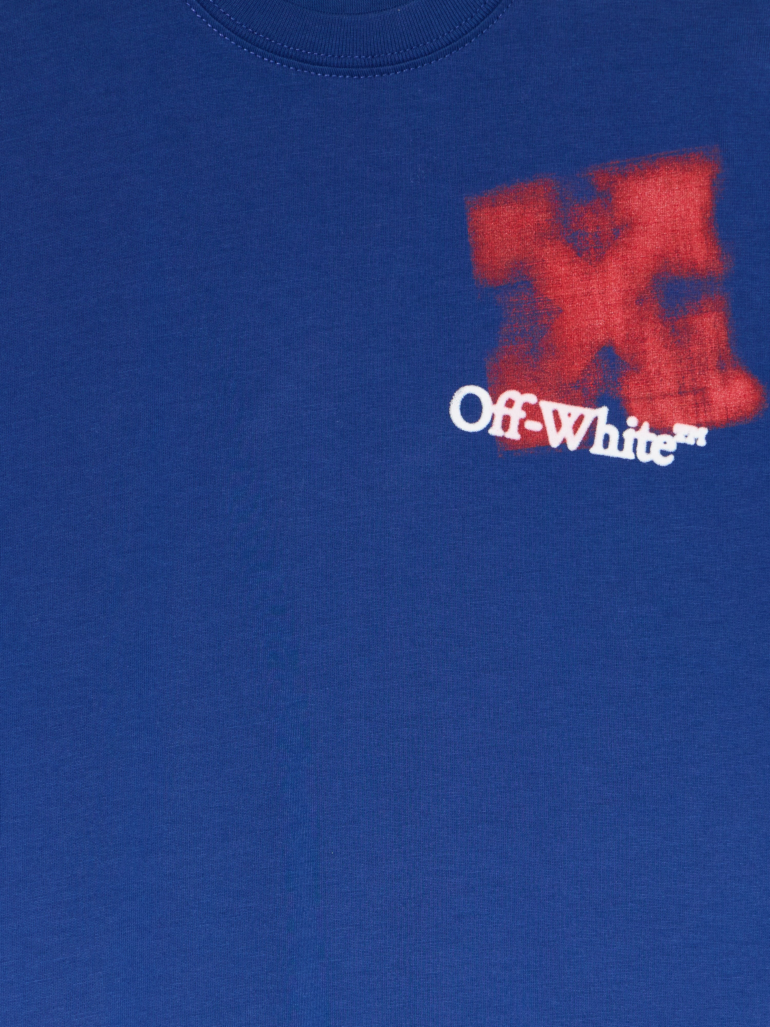 OFF WHITE Arrow Spray Logo T-Shirt BLUE - RED OBAA002F25JER006