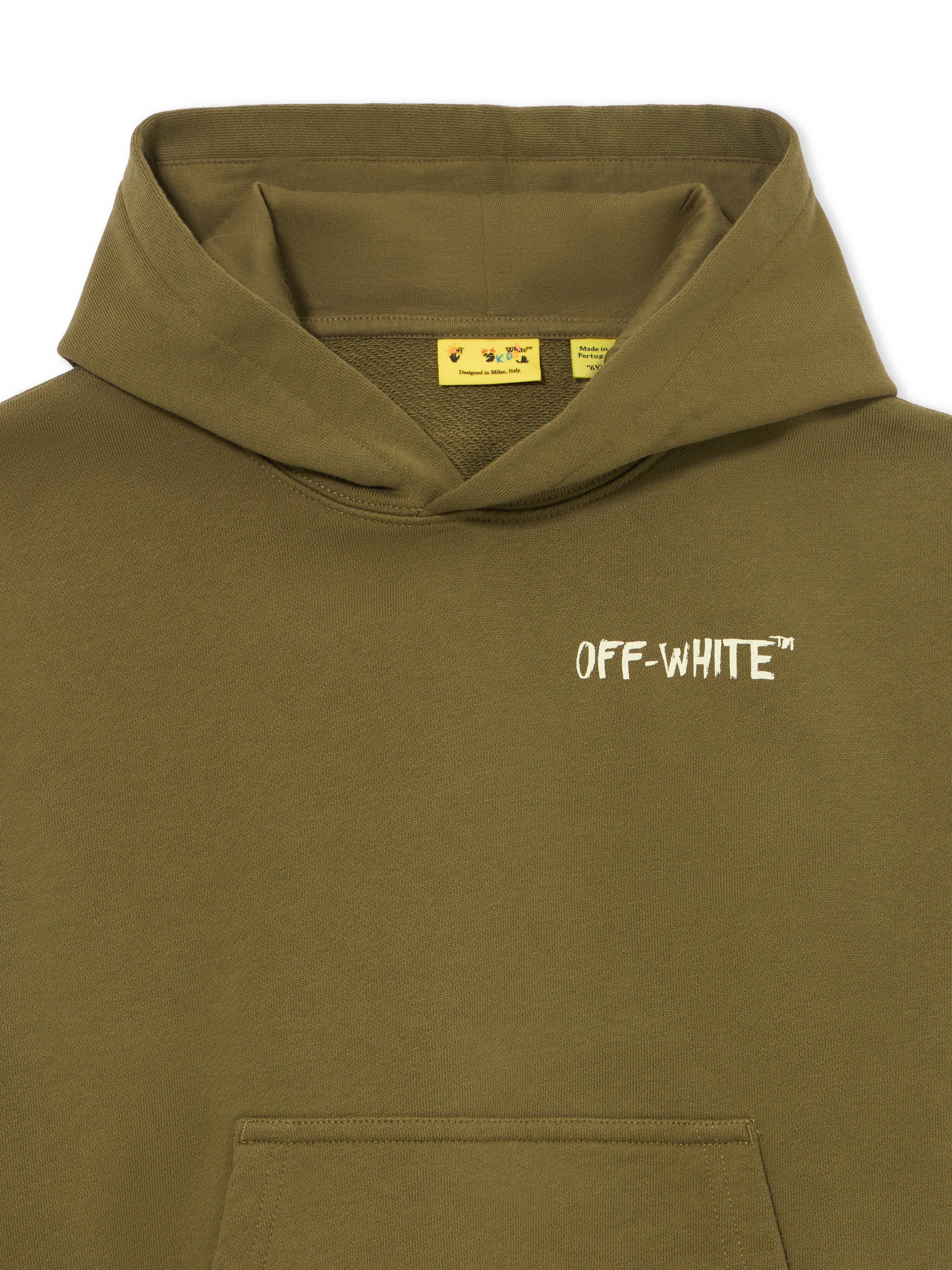 OFF WHITE Arrow Sketch Hoodie MARTINI OLIVE 44BBB001S26F004