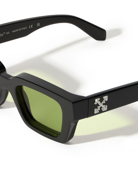 OFF WHITE Virgil  M Light Green Lens Sunglasses Shiny Black OW1022105050
