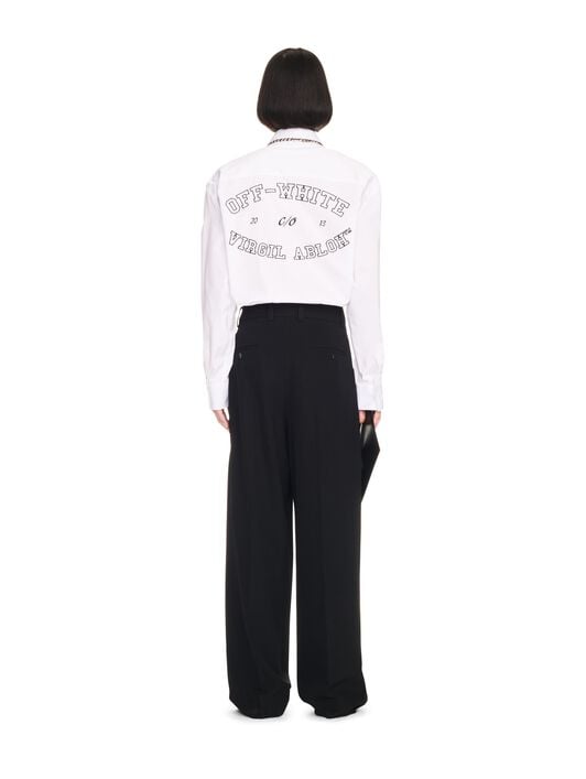 OFF WHITE OW EMB WOOL DARTED PANT BLACK OMCA24BF24FAB002