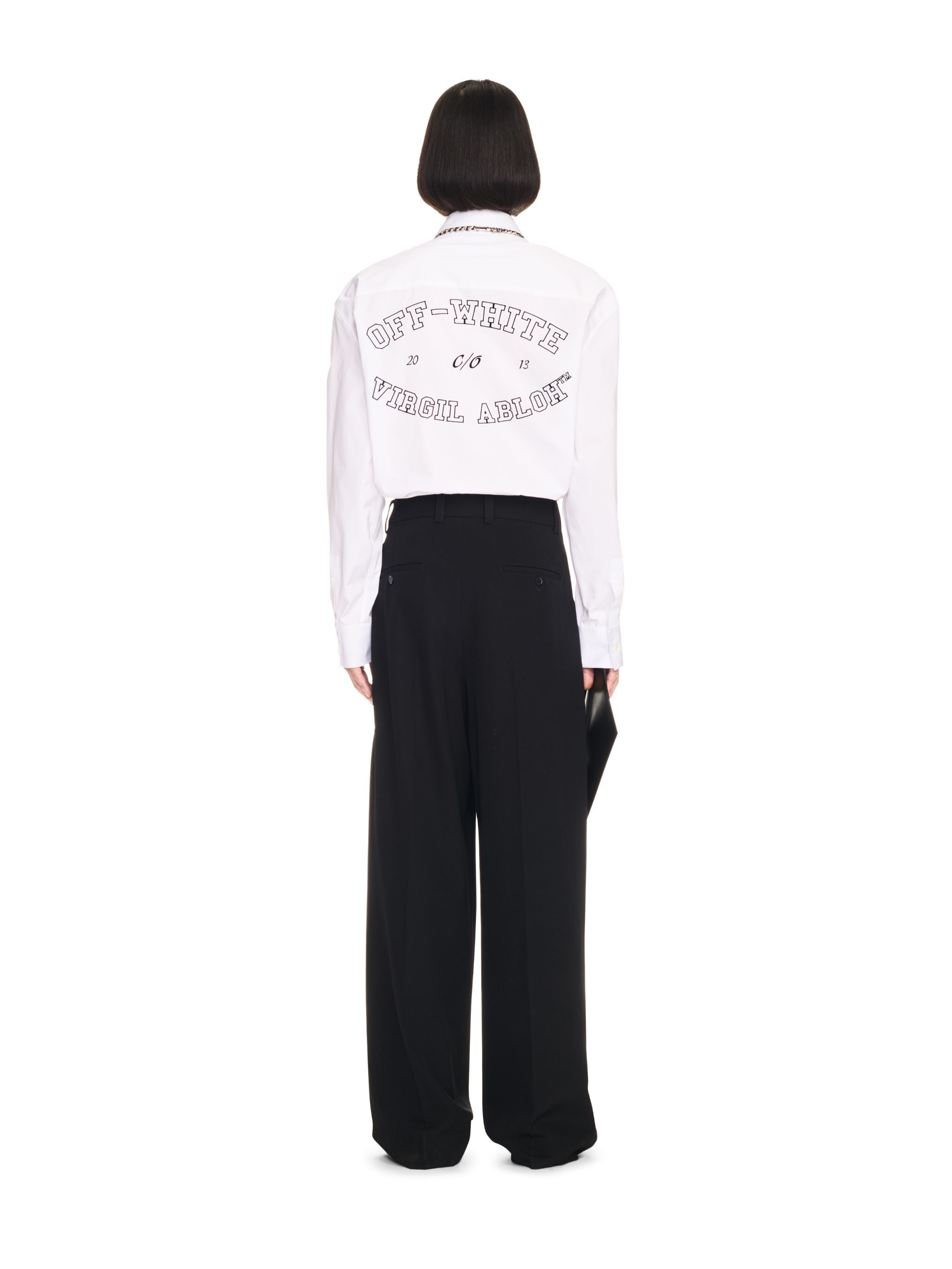 OFF WHITE OW EMB WOOL DARTED PANT BLACK OMCA24BF24FAB002