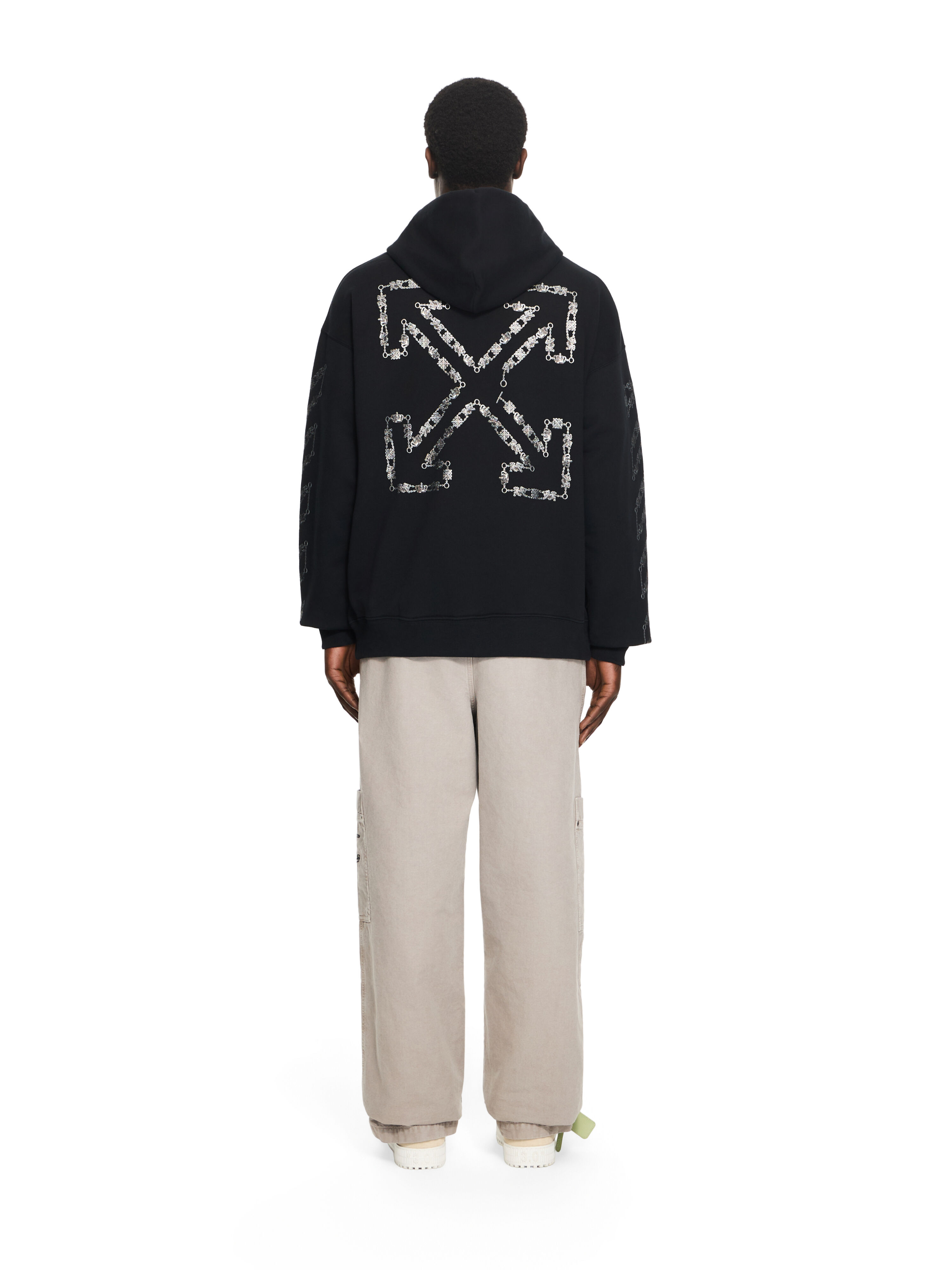 Chain Arrow Diagonal Skate Hoodie in BLACK for Men | Off-White™