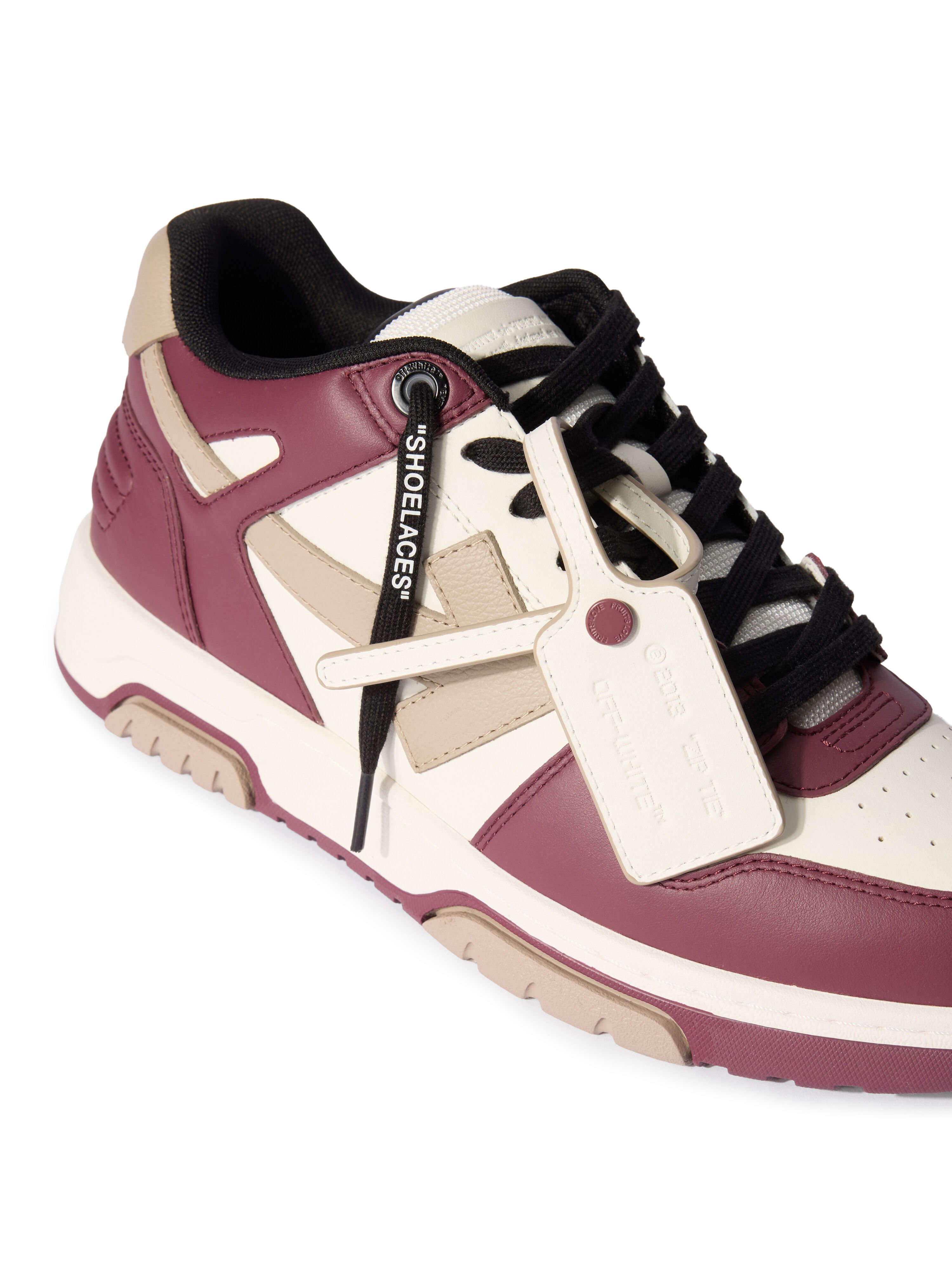 OFF WHITE Out Of Office Sneakers WHITE - BURGUNDY OMIA189F25LEA003