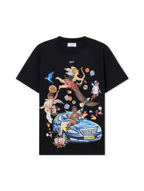 OFF WHITE Fresco Car T-Shirt BLACK - WHITE OMAA027S25JER003