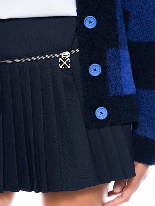 OFF WHITE Zip Pleated Skirt BLUE IRIS-NO COLOR OWCU01FF25FAB001