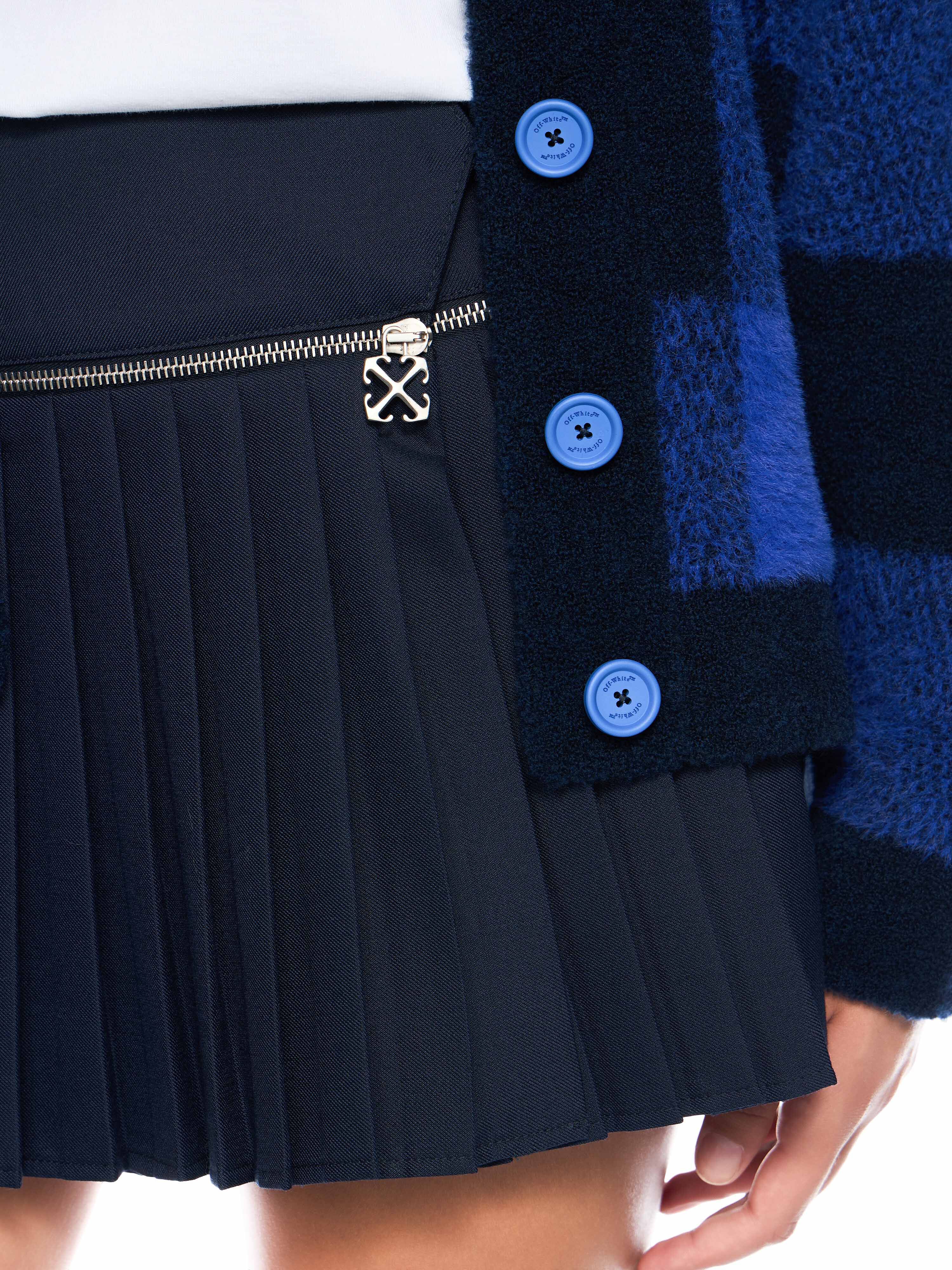 OFF WHITE Zip Pleated Skirt BLUE IRIS-NO COLOR OWCU01FF25FAB001