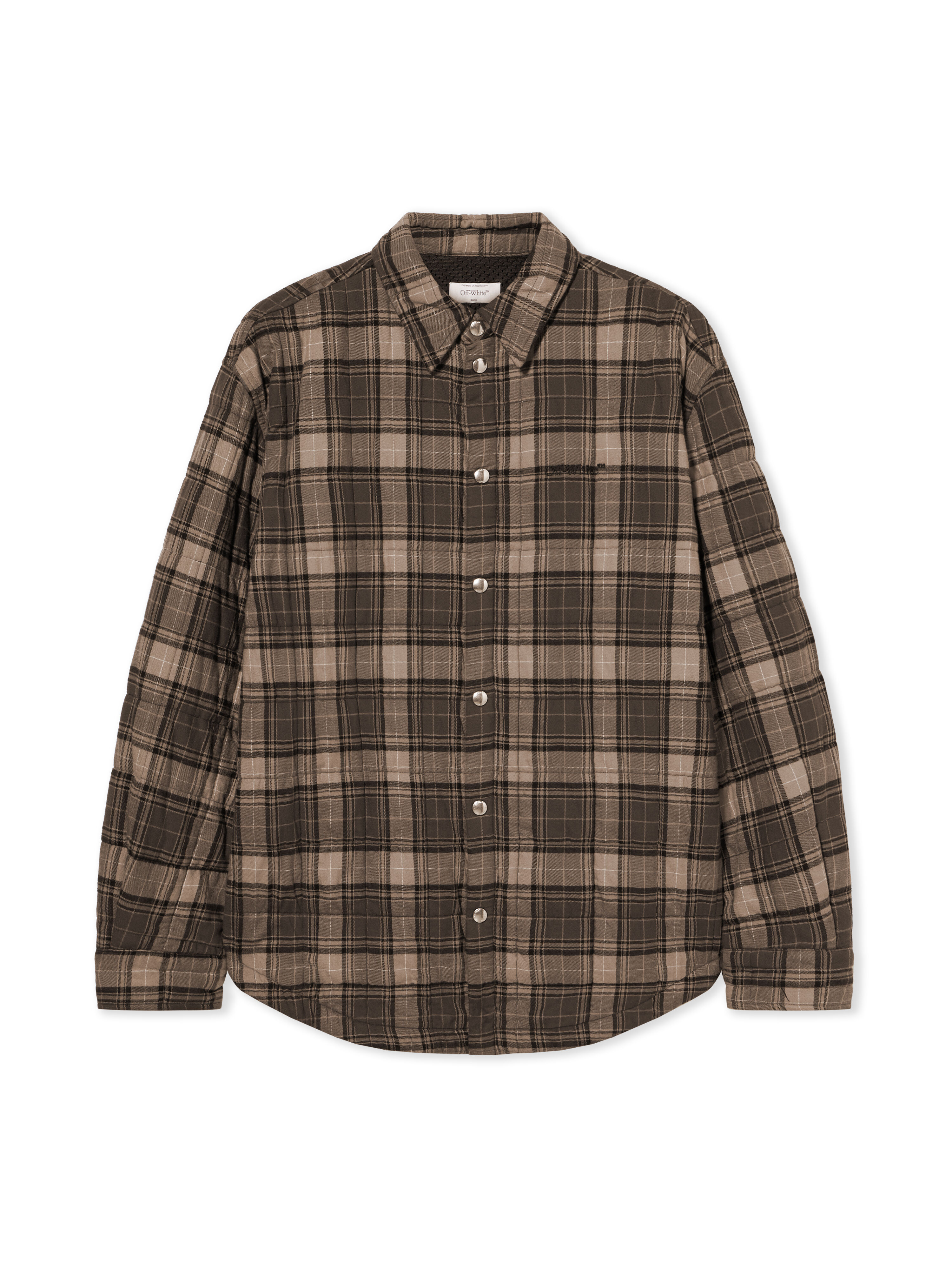 OFF WHITE Spray Arrow Check Flannel Overshirt DARK GREY - BLACK OMES01AF25FAB002