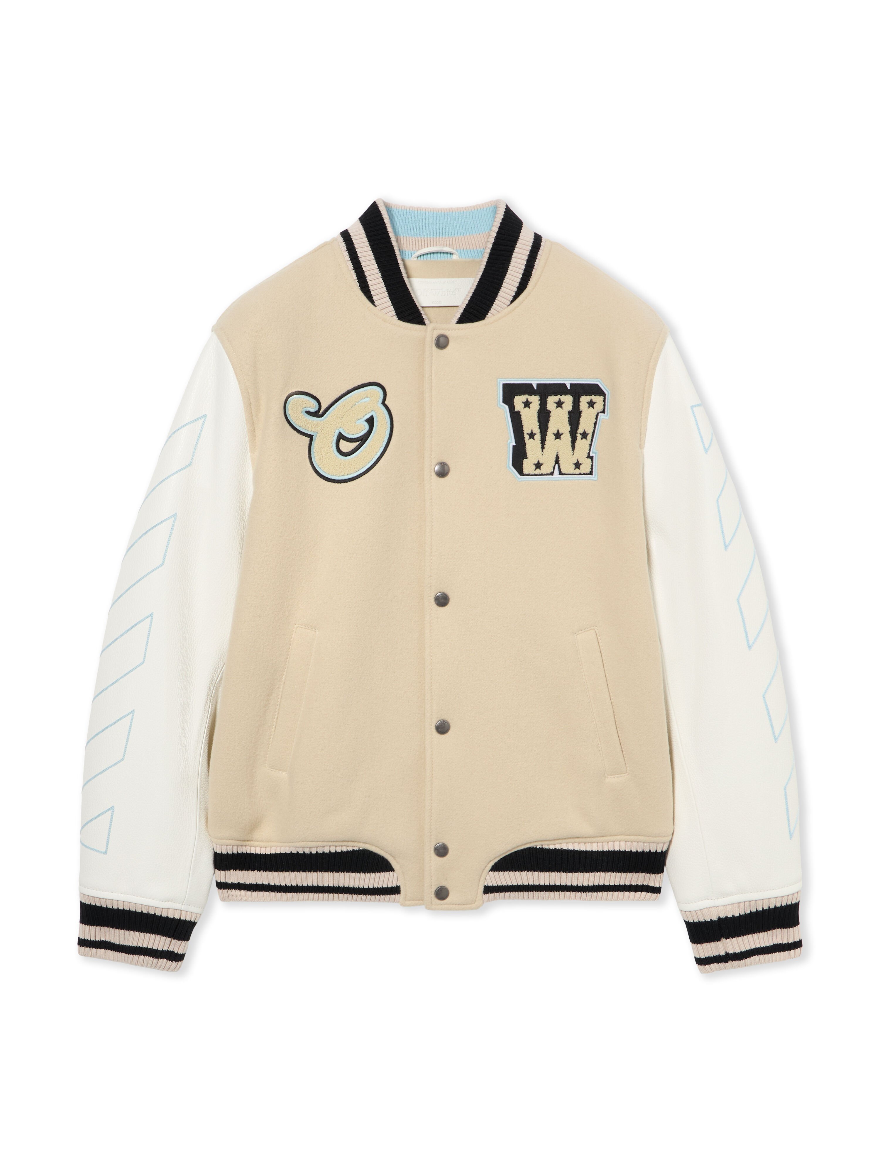 OFF WHITE Star Logo Varsity Jacket CREAM 44XJA122S26L002
