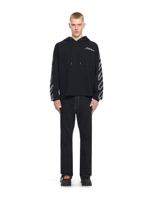 OFF WHITE Type Arrow Diagonal Loose Hoodie BLACK 44MBB12MS26F005