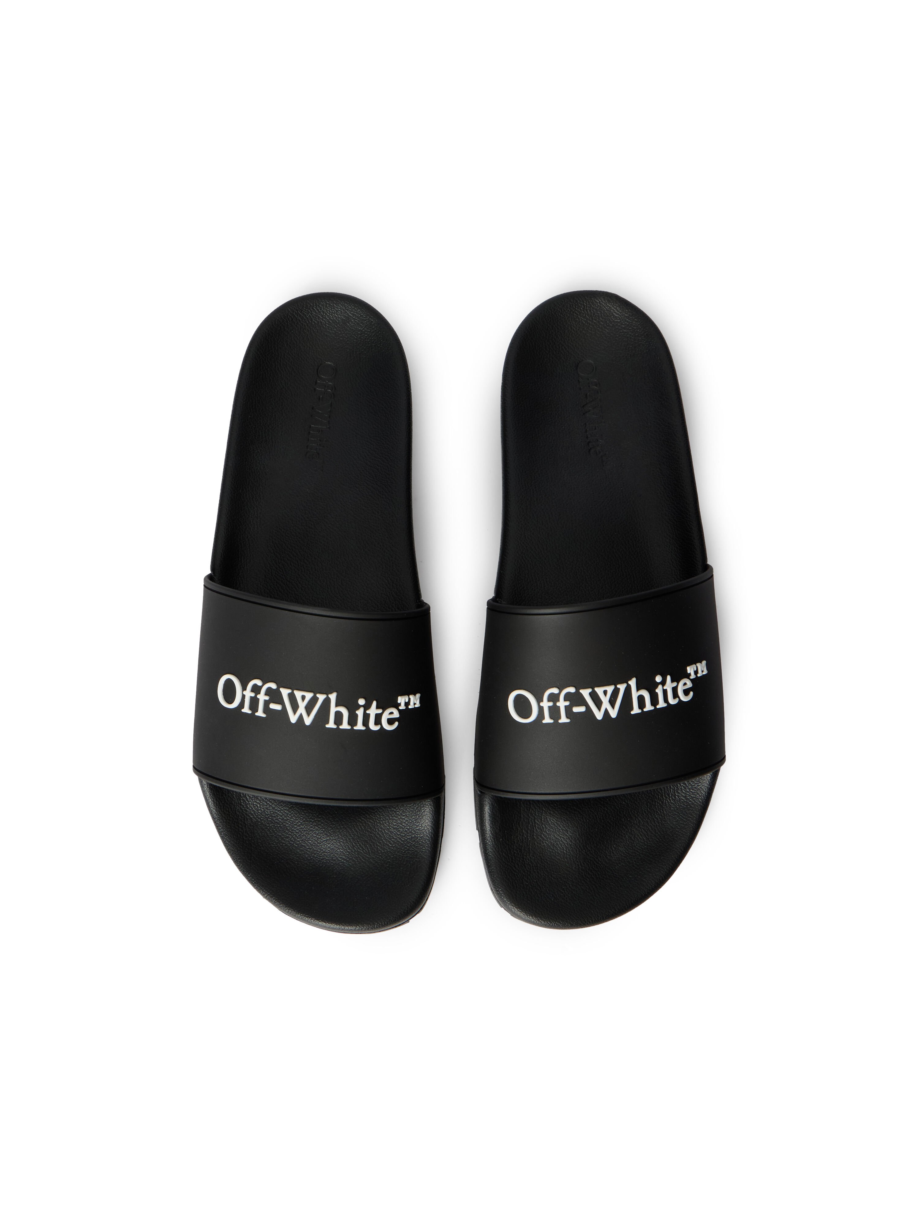 OFF WHITE Bookish Slide Sandals BLACK - WHITE OMIU002C99MAT002