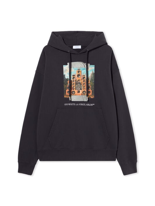 Train Off Skate Hoodie OFF WHITE Train Off Skate Hoodie DARK SAPPHIRE - WHITE OMBB085F25FLE007