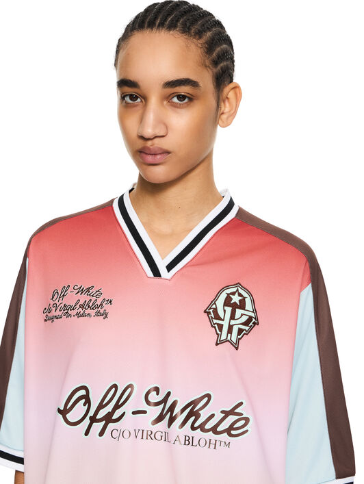 OFF WHITE Soccer T-shirt Soft Pink-Black 2AA13JS26JER001