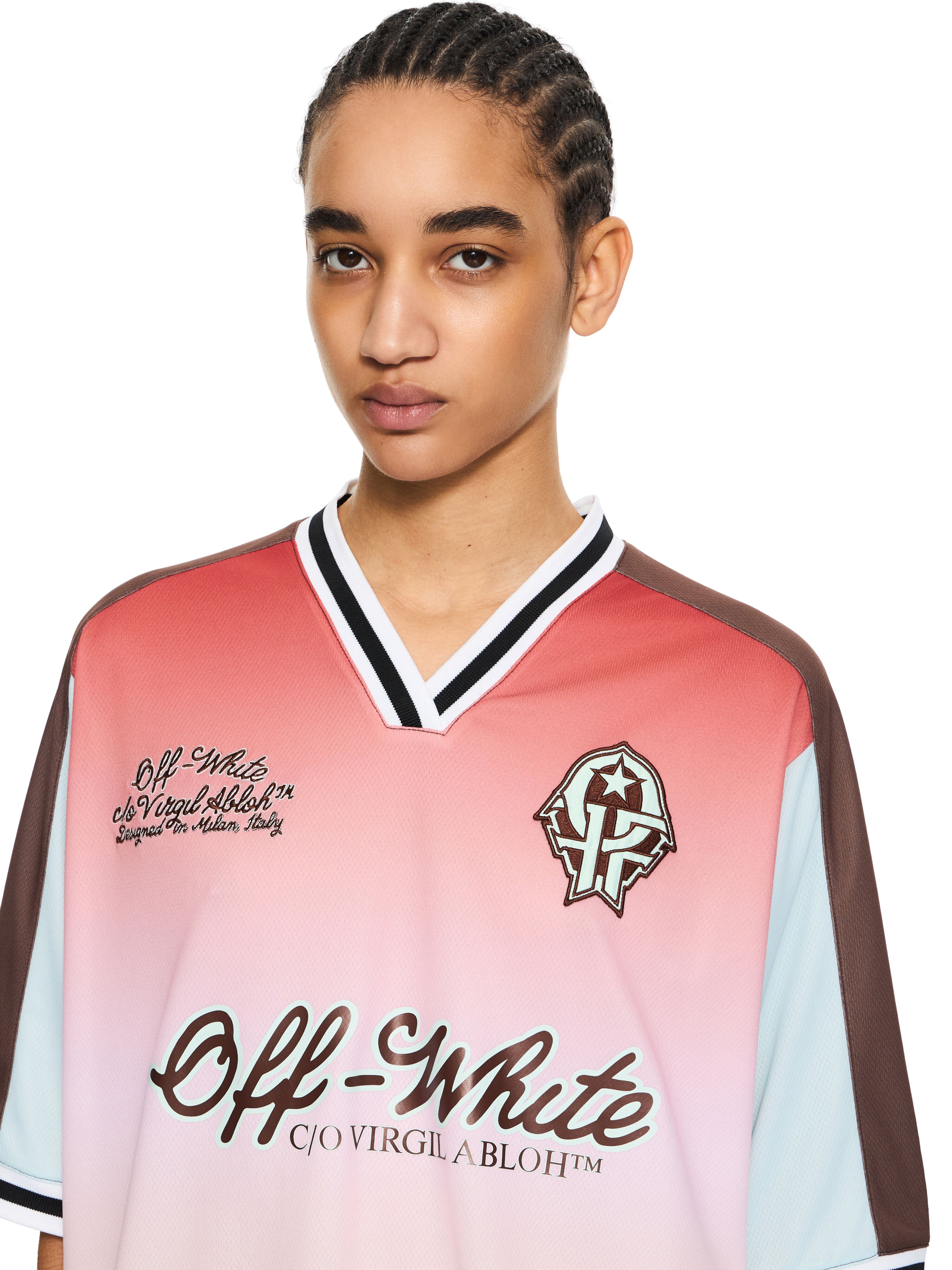OFF WHITE Soccer T-shirt Soft Pink-Black 2AA13JS26JER001