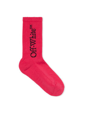 OFF WHITE Mid Calf Socks FUCHSIA - BLACK OWRA035F25KNI003
