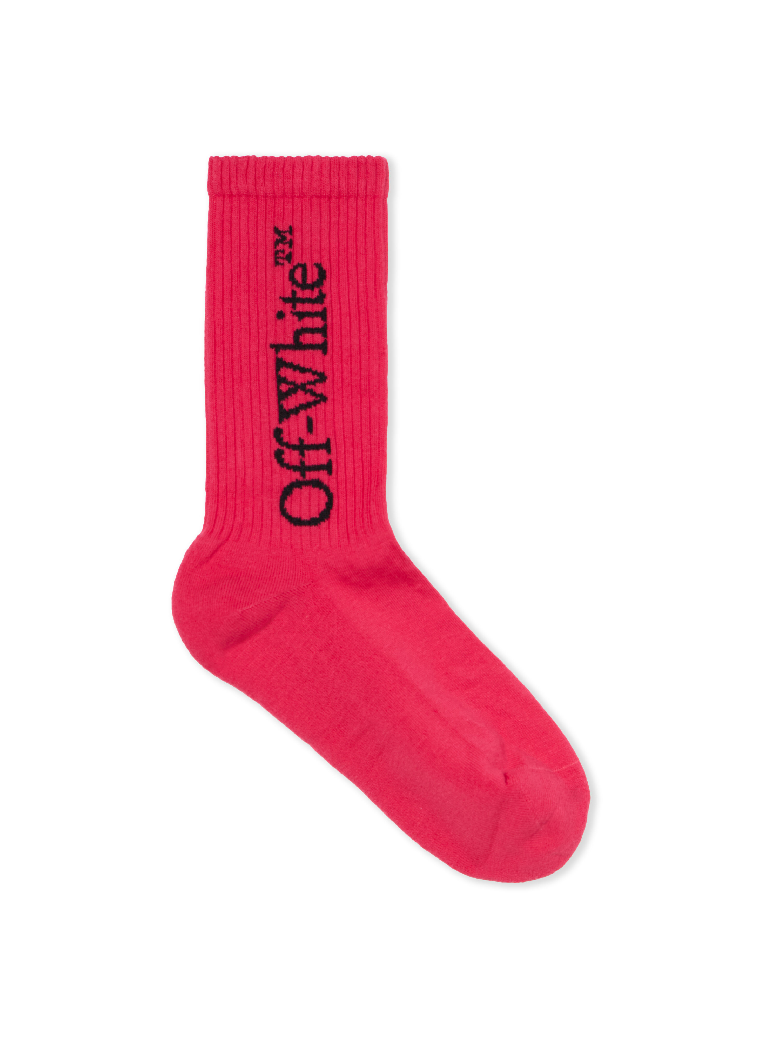 OFF WHITE Mid Calf Socks FUCHSIA - BLACK OWRA035F25KNI003