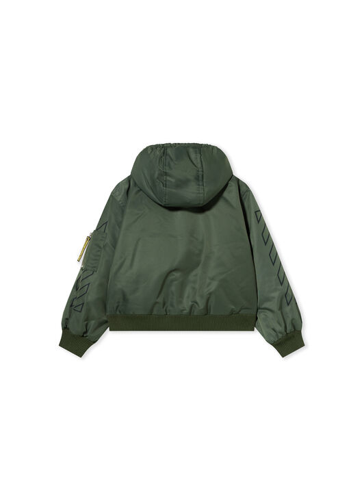 Logo Diagonal Hooded Bomber Jacket OFF WHITE Logo Diagonal Hooded Bomber Jacket PINE GROVE 44BEH005F26F001
