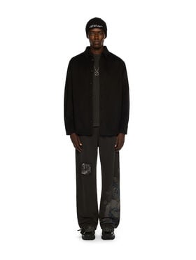 OFF WHITE Quote Military Overshirt BLACK - BLACK OMES01CF25FAB001