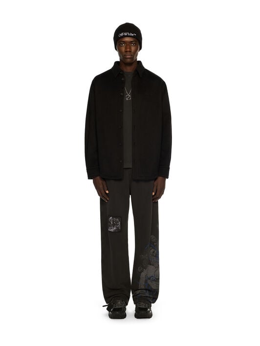 Quote Military Overshirt OFF WHITE Quote Military Overshirt BLACK - BLACK OMES01CF25FAB001