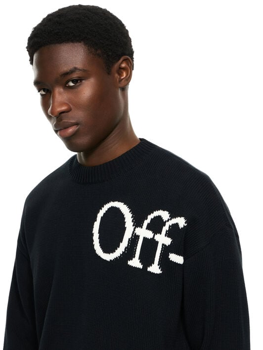 OFF WHITE Bookish Shared Cot Knit Crewneck BLACK 44MHE20QS26K001