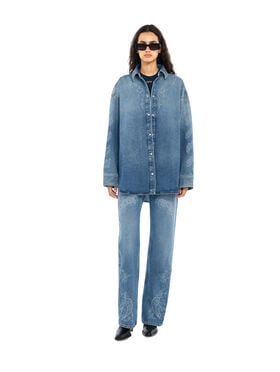 Paisley Denim Lover Shirt Jacket OFF WHITE Paisley Denim Lover Shirt Jacket Light Medium Blue White 2FB00664T