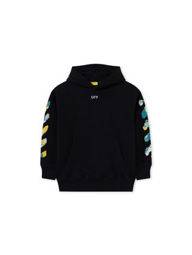 OFF WHITE Diag Acrylic Hoodie BLACK 44BBB001F26F003