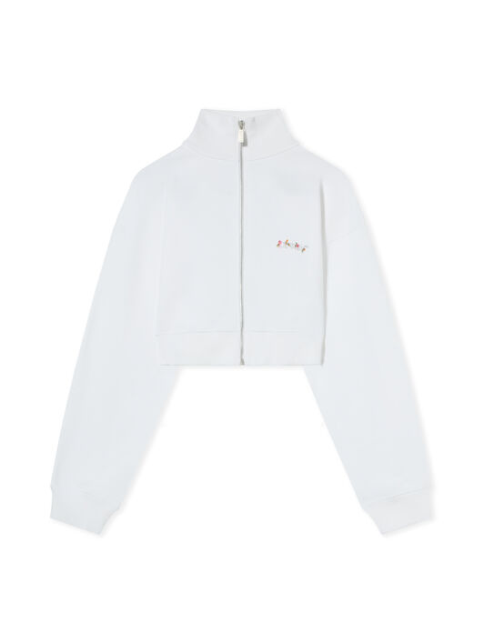 Arrow Chinè Flower Crop Zip Up OFF WHITE Arrow Chinè Flower Crop Zip Up White Hawthorn Rose 2FE00508T