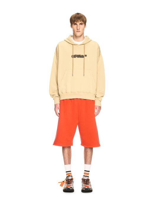 OFF WHITE Felpa Beige Con Cappuccio E Motivo Spray Arrow NEUTRO OMBB085S25FLE00I