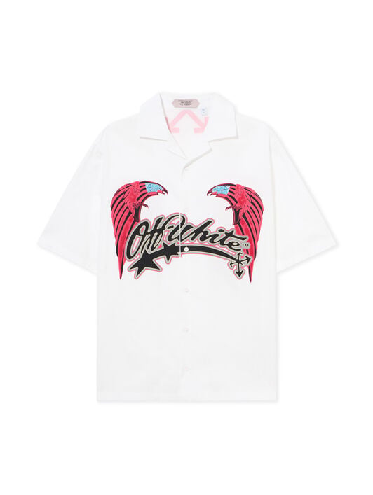 OFF WHITE Double Eagle Poplin Bowling Shirt WHITE 44MGG01FZ26F001