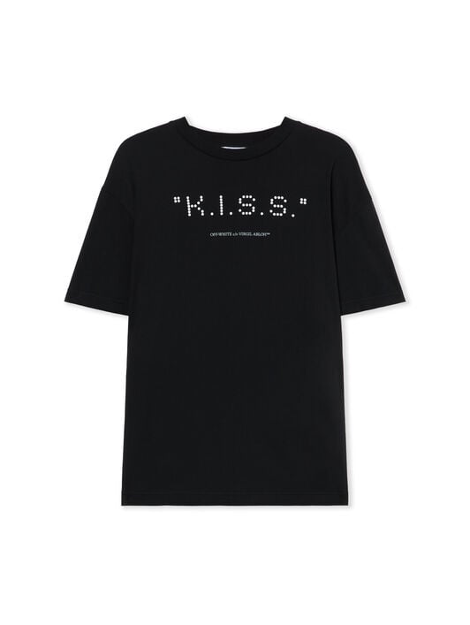 OFF WHITE Kiss Quote T-shirt Black-White 2AA089S26JER007
